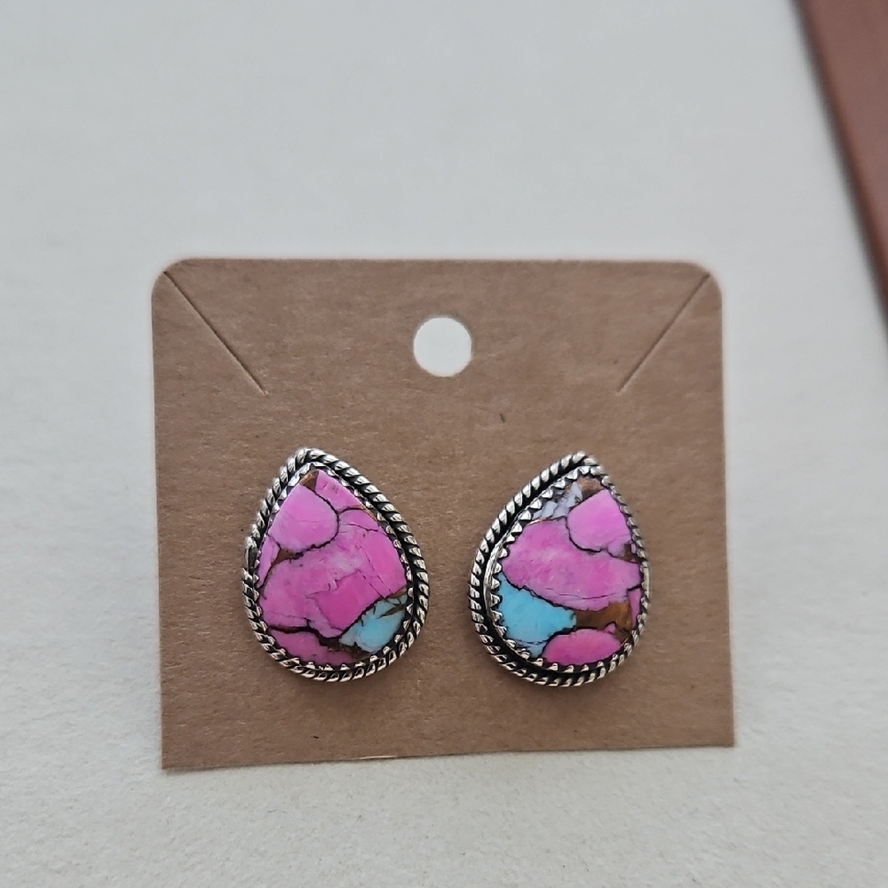 Cotton Candy Turquoise Earrings